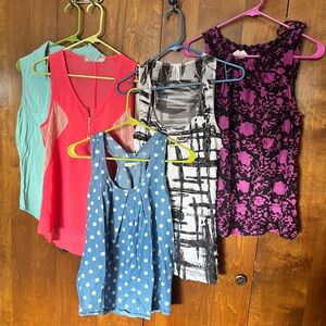 Various Women's Tank Tops - Pink, Blue, Black, and Multi-Color